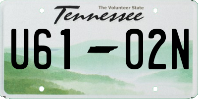 TN license plate U6102N