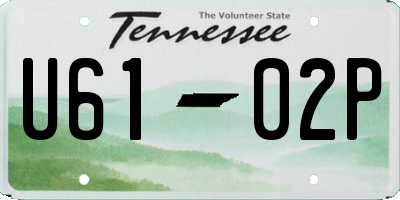 TN license plate U6102P