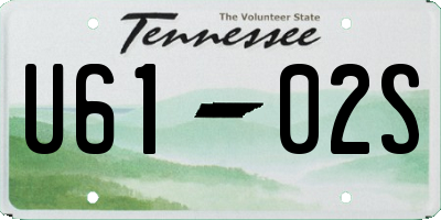 TN license plate U6102S
