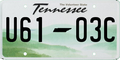 TN license plate U6103C