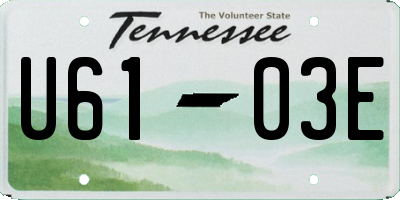 TN license plate U6103E