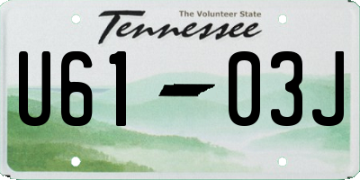 TN license plate U6103J