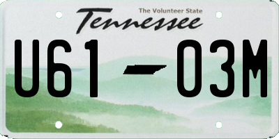 TN license plate U6103M