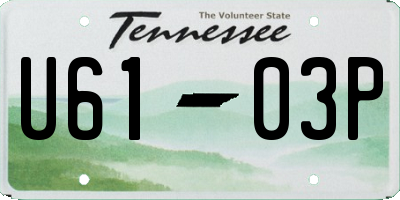 TN license plate U6103P
