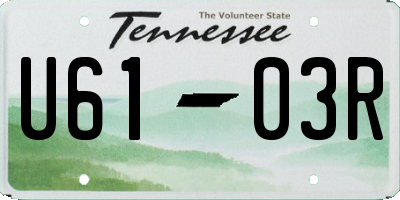 TN license plate U6103R