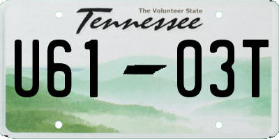 TN license plate U6103T