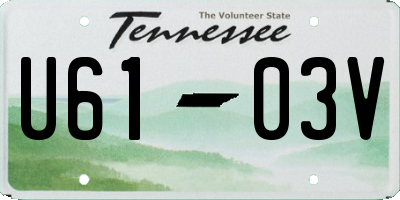 TN license plate U6103V