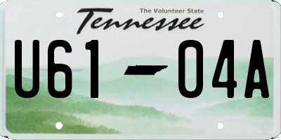 TN license plate U6104A