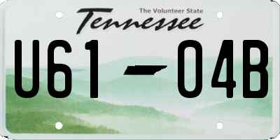 TN license plate U6104B