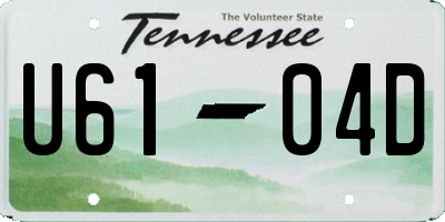 TN license plate U6104D