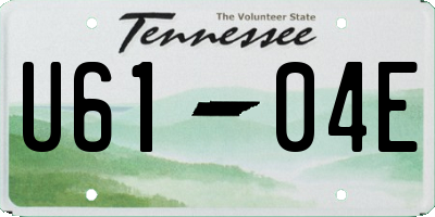 TN license plate U6104E