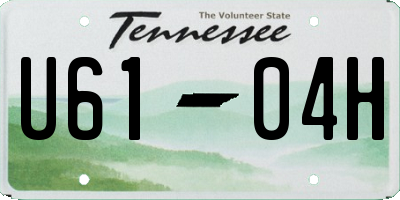 TN license plate U6104H
