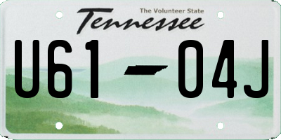 TN license plate U6104J