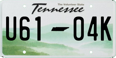TN license plate U6104K