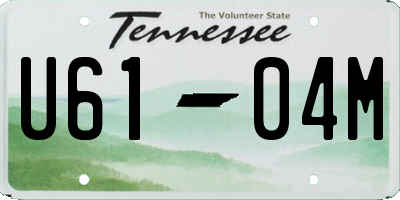 TN license plate U6104M