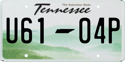 TN license plate U6104P