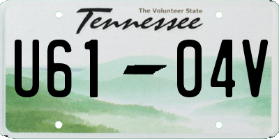 TN license plate U6104V