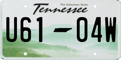 TN license plate U6104W