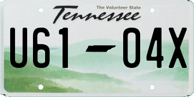 TN license plate U6104X