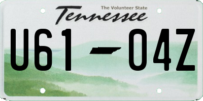 TN license plate U6104Z