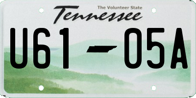 TN license plate U6105A