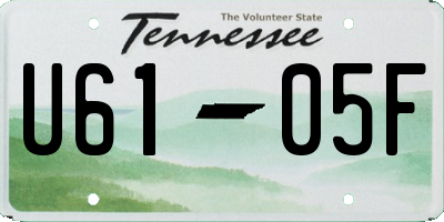 TN license plate U6105F
