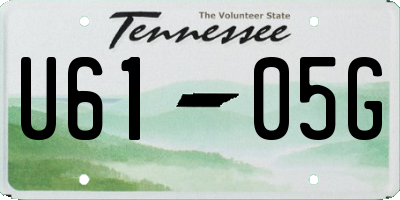 TN license plate U6105G