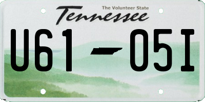 TN license plate U6105I