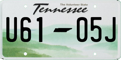 TN license plate U6105J