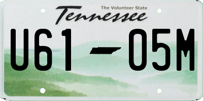 TN license plate U6105M