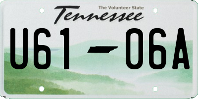 TN license plate U6106A