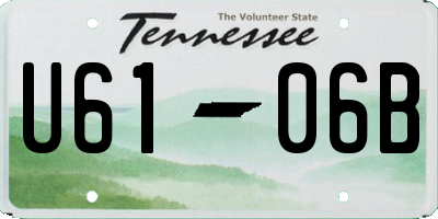 TN license plate U6106B