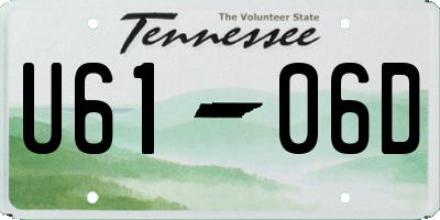 TN license plate U6106D