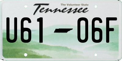 TN license plate U6106F