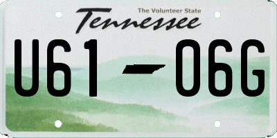TN license plate U6106G