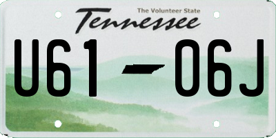 TN license plate U6106J