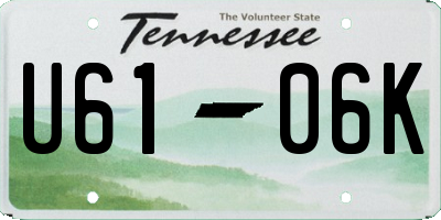 TN license plate U6106K