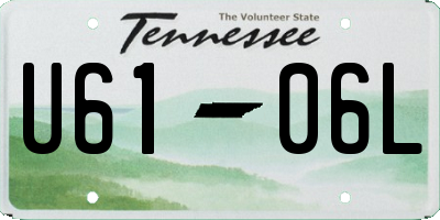 TN license plate U6106L