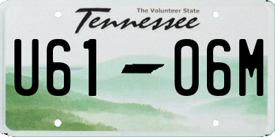 TN license plate U6106M