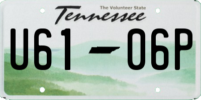 TN license plate U6106P