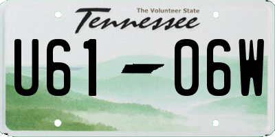 TN license plate U6106W