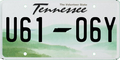 TN license plate U6106Y