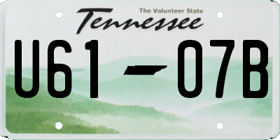 TN license plate U6107B