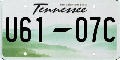 TN license plate U6107C