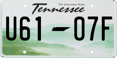 TN license plate U6107F