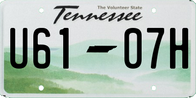TN license plate U6107H