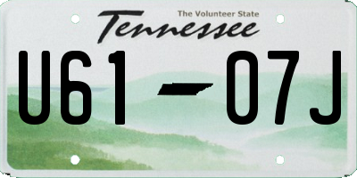 TN license plate U6107J
