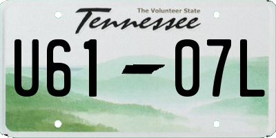 TN license plate U6107L
