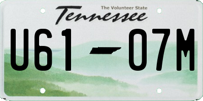 TN license plate U6107M