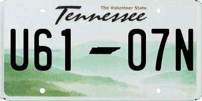 TN license plate U6107N